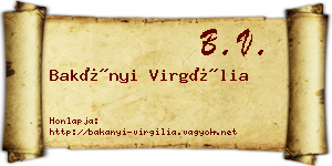 Bakányi Virgília névjegykártya