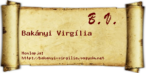 Bakányi Virgília névjegykártya